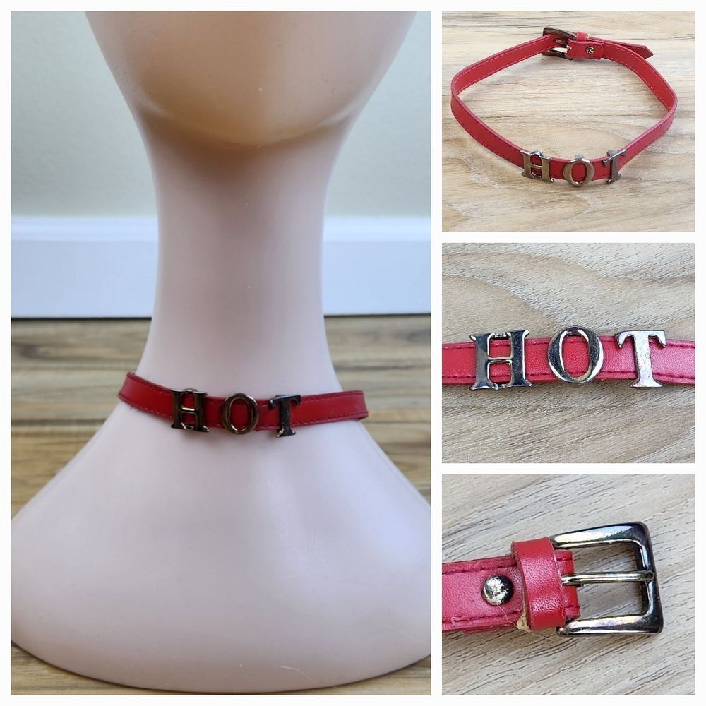 💜Red "HOT" Choker Buckled Necklace